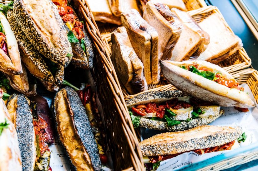 A basket full of delicious sandwiches