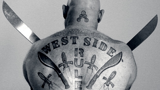 Louie Simmons' back with Westside tattooed across it